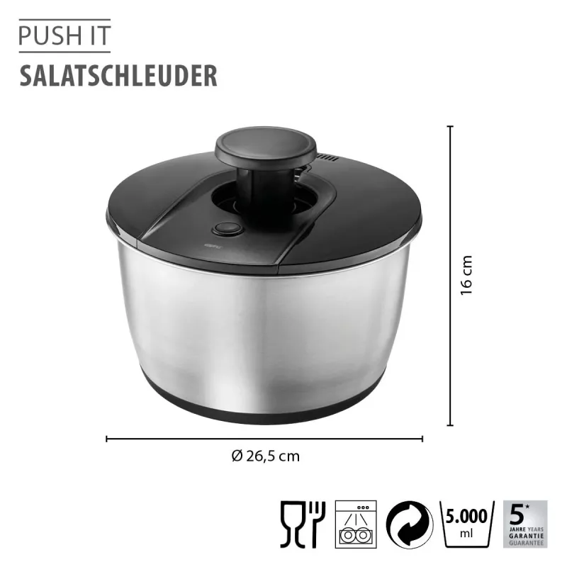 GEFU PUSH IT salaattilinko ruostumaton teräs