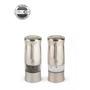 Peugeot Zeli Duo PM+SM Z sähköinen suola- ja pippurimylly setti hopea 14 cm