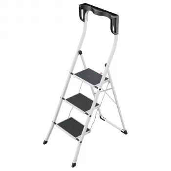 Hailo K75 ComfortLine 3 askelmaa turvaporras, hopea/musta, 150 kg kantavuus