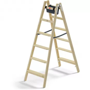 Hailo Master H80 2x6 askelmaa kaksipuoliset tikkaat, 150 kg kantavuus, hopea