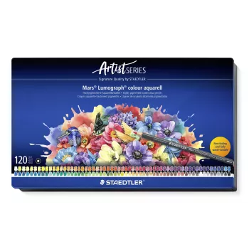 STAEDTLER Mars Lumograph Aquarell akvarellikynä 104 M120, HB, harmaa lyijy, kuusikulmainen, PEFC-sertifioitu, yksittäinen kynä