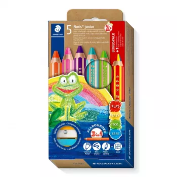 STAEDTLER Noris Junior 3-in-1 värikynäsarja lapsille PEFC 140 C6P2