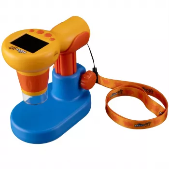 DieMaus käsikäyttöinen mikroskooppi 60x-100x LED keltainen/oranssi
