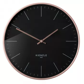 KIENZLE DCF langaton seinäkello Modern 25 cm ruusukulta/musta