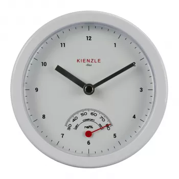 KIENZLE mini kylpyhuonekello (14980) - valkoinen, analoginen, kvartsi, paristokäyttöinen, imukupilla kiinnitettävä, roiskevesitiivis