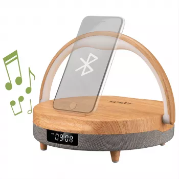 KIENZLE LED herätyskello Bluetooth-kaiuttimella ja langattomalla laturilla