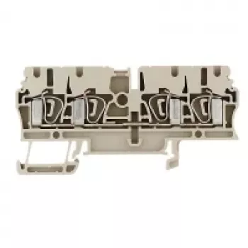Weidmüller ZDU 2.5/4AN läpivientiriviliitin, jousiliitäntä, 2,5 mm², beige, 100 kpl