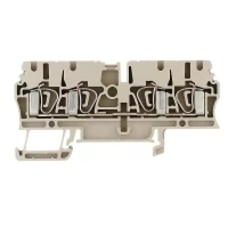 Weidmüller ZDU 2.5/4AN läpivientiriviliitin, jousiliitäntä, 2,5 mm², beige, 100 kpl