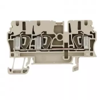 Weidmüller ZDU 2.5/3AN läpivientiliitin, jousiliitäntä, 2,5 mm², beige, 100 kpl