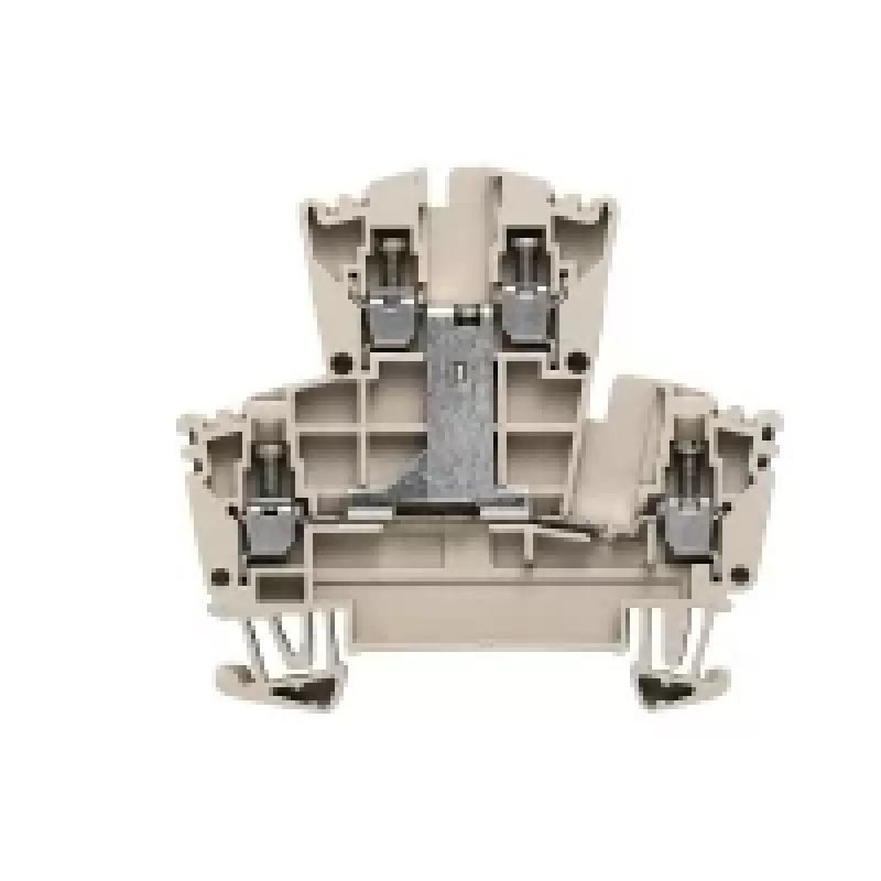 Weidmüller 1022300000 läpivientiliitin, 2-tasoinen, ruuviliitäntä, 500 V, 24 A, 4 mm², tummanbeige