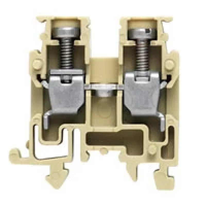 Weidmüller läpivientiliitin, ruuviliitäntä, 2,5 mm², 800 V, 24 A, tummanbeige, DIN-kisko TS 35