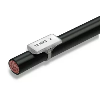 Weidmüller WKM 18/43 napsautettava johdinmerkitsin, musta, polypropeeni, 11,5 mm, 100 kpl