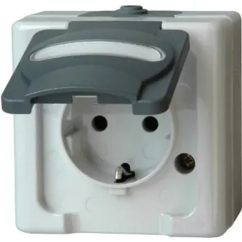 HEINRICH KOPP sukopistorasia 1-osainen pinta-asennus kosteantilan IP44 harmaa 16A 250V (103356006)