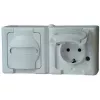 HEINRICH KOPP BLUE ELECTRIC pinta-asennus-yhdistelmä kytkin ja sukopistorasia, IP44, arktinen valkoinen, 250V, 16A (131202003)