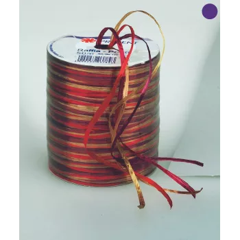 C.E. Pattberg lahjapaperinauha Raffia kiiltävä punainen/kulta 3,0 mm x 50,0 m