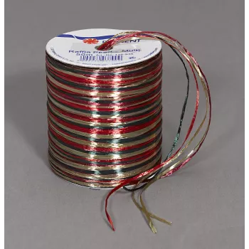 C.E. Pattberg lahjapaperinauha Raffia kiiltävä punainen/ruskea/vihreä 3,0 mm x 50,0 m