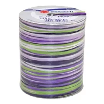 C.E. PATTBERG Raffia lahjapaperinauha matta lila/vihreä/valkoinen 3,0 mm x 50,0 m