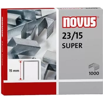 Novus Dahle Novus 23/15 SUPER niittipakkaus - 1,5 cm - 1000 niittiä - teräs - ruostumaton teräs