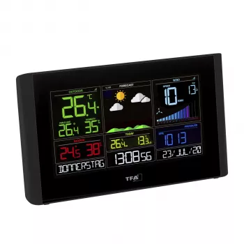 TFA VIEW BREEZE 35.8001.01 Wi-Fi-sääasema väri-LCD:llä, 12-24 tunnin ennuste, valkoinen