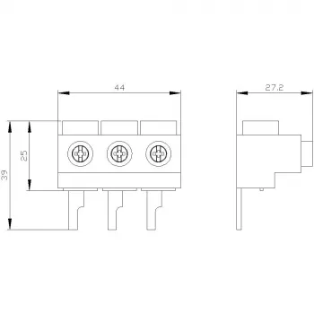 SIEMENS SIRIUS 3RV1915-5A syöttöliitin, 3-napainen, ruuviliitäntä, 690 V, IP20