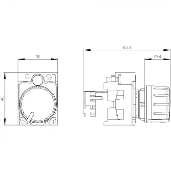 Siemens 3SU1200-2PS10-1AA0 SIRIUS ACT potentiometri 10 kOhm, 22 mm, musta, ruuviliitäntä