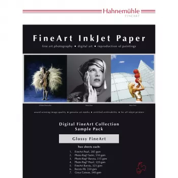 Hahnemühle Digital FineArt A4 testipakkaus kiiltävät paperit
