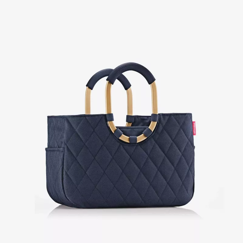 Reisenthel loopshopper M Frame Rhombus Midnight Gold -ostoskori