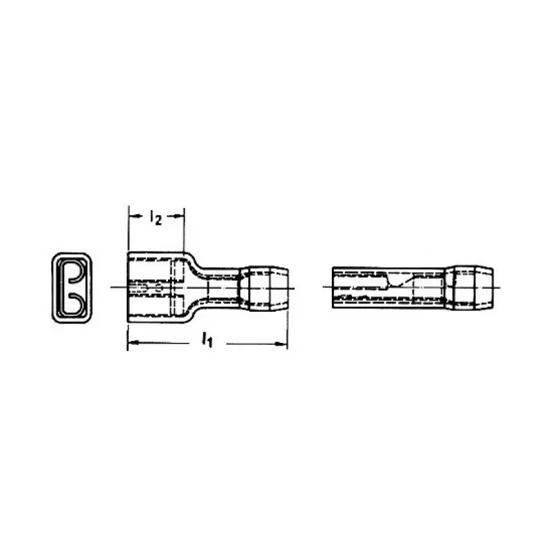 Klauke 720V täysin eristetty lattaliitinholkki 6,3 mm x 0,8 mm punainen 1 kpl