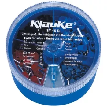 Klauke johdinpäätehylsysarja 1 000 kpl 0,5-2,5 mm²