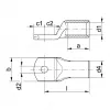 Klauke 4R12MS putkikaapelikenkä 25 mm² M12 E-Cu galvanisesti sinkitty tarkastusreiällä