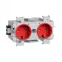 Hager GS20013020 suko-pistorasiaosa, punainen, IP20, 250 V, 16 A, 10 kpl