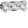 HAGER GS30019016 3-osainen pistorasia, napavalkoinen, pikaliittimet