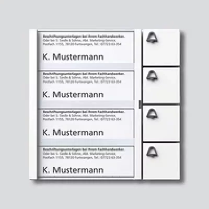 Siedle TM 612-4 ovikellonappimoduuli valkoinen pinta-asennus 4 nappia Vario