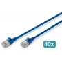 DIGITUS CAT 6A F-FTP Slim -verkkokaapeli, kupari, LSZH, 0,5 m, harmaa