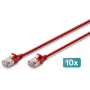 DIGITUS CAT 6A F-FTP Slim -verkkokaapeli, kupari, LSZH, 0,5 m, harmaa