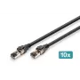 DIGITUS CAT 8.1 S/FTP kytkentäkaapeli, Cu, LSZH, 1 m, musta, 10 kpl