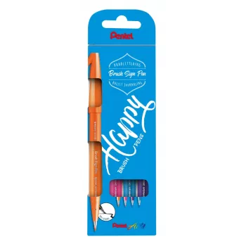Pentel Sign sivellinkynäsarja 4 väriä musta punainen sininen vihreä