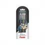 Pentel Dual Metallic geelikynäsarja - 4 kynää (musta, sininen, kulta, hopea) - 0,5 mm - blisteripakkaus