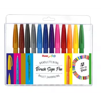 Pentel 12 SES15-12 sivellinkynäsarja sekalaisia värejä