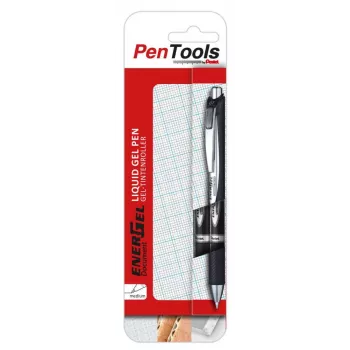 Pentel EnerGel Document nestemäinen geelikuulakärkikynä 2 kpl:n pakkaus musta 0,5 mm
