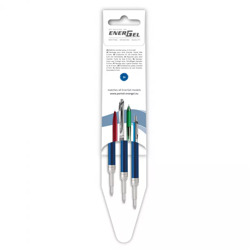 Pentel 3 EnerGel geelikynän täyttö sininen 0,7 mm