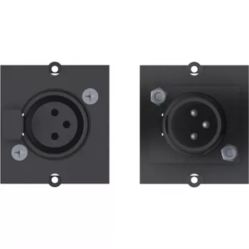 Bachmann Modular Faceplate Snap-In 3-pin XLR naaras, musta