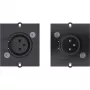 Bachmann Modular Faceplate Snap-In 3-pin XLR naaras, musta
