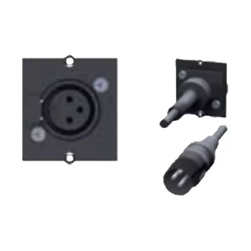 Bachmann Modular Faceplate Snap-In 3-pin XLR naaras, musta