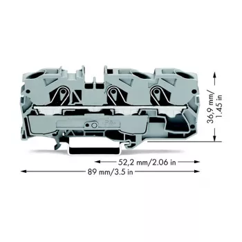 WAGO 2010-1301 läpivientiliitin, 10 mm², 800 V, harmaa, DIN-kiskoasennus