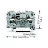 WAGO 2004-1201 läpivientiliitin, 2-johdin, 800 V, 32 A, harmaa, 6,2 mm leveys, CAGE CLAMP
