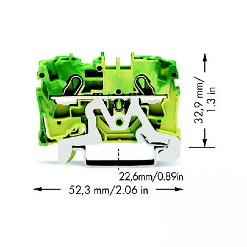 WAGO 2004-1207 2-johtiminen maadoitusliitin, 4 mm²