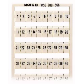 WAGO 209-566 merkintäliuska - valkoinen - 5 mm - 250 mm - merkitsemätön - TOPJOB S -riviliittimille