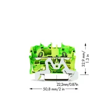 WAGO 2002-1207 2-johtimen suojamaaliitin, 2,5 mm²