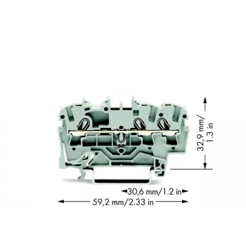 WAGO 2002-1301 3-johtiminen läpivientiliitin, 2,5 mm²